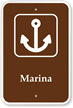 Marina Campground Park Sign with Graphic