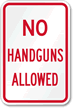 No Handguns Allowed Sign