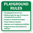 Playground Rules Sign