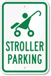 Reserved Stroller Parking With Graphic Sign