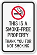 Thank You For Not Smoking Sign