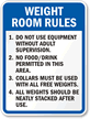 Weight Room Rules Sign