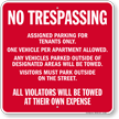 Assigned Parking For Tenants Only Sign