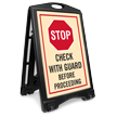 STOP Check Before Proceeding Sidewalk Sign Kit