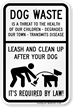 Dog Waste Threat Leash Dog Sign