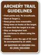 Custom Archery Trail Guidelines Sign