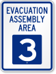 Evacuation Assembly Area 3 Emergency Sign