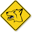 Bad Dangerous Dog Symbol Yellow Diamond Sign