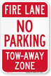 Fire Lane No Parking Tow Sign