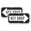 Key Drop Right Arrow Sign