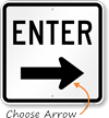 Enter (arrow) Aluminum Parking Sign