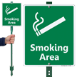 Smoking Area with Graphic Sign