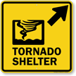 Tornado Shelter Upper Right Arrow Sign