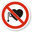 ISO P007   No Pacemaker Wearers Label