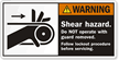 Shear Hazard Follow Lockout Procedure Before Servicing Label