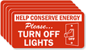 Help Conserve Energy Lights Label