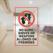 No Guns, Knives or Weapons Allowed Glass Decal