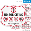 No Soliciting No Exceptions Shield Label Set