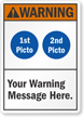 Custom ANSI Warning Sign, Choose Clipart, Add Message