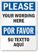 Custom Bilingual Please Sign