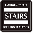 Emergency Exit Stairs Keep Door Closed Sign