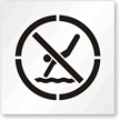 No Diving Floor Stencil