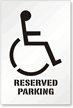 Reserved Parking (With Graphic) Sign Pavement Stencil