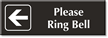 Please Ring Bell Sign with Left Arrow