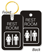 REST ROOM Unisex Bathroom Keychain, Double Sided