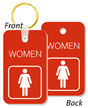 WOMEN Bathroom Keychain, Double Sided