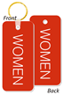 WOMEN Bathroom Keychain, Double Sided