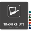 TactileTouch™ Trash Chute Symbol Sign with Braille