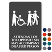 Accompany Disabled Person Select a Color Engraved Sign