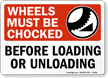 Truck Wheels Chocked Loading Unloading Sign