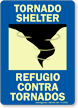 Bilingual Tornado Shelter Glow in the Dark Sign