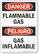 Danger Flammable Gas / Peligro Gas Inflamable Sign