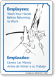 Bilingual Employees Wash Your Hands Sign