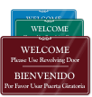 Bilingual Use Revolving Door Sign