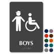 Boys And ISA Symbol Restroom Braille Sign