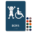 Boys And ISA Symbol Restroom Braille Sign