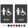 Boys and Girls Restroom Sign With Braille And Accessible Pictograms