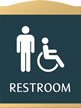 Restroom, with Men/ISA Handicapped Graphic Braille Sign