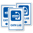 Cath Lab Sign with Diagnostic Imaging Equipment Symbol