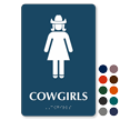 Cowgirls TactileTouch Braille Restroom Sign with Graphic