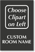 Custom Select a Color Engraved Room Sign, Choose Clipart