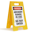 Danger Archery Range Do Not Enter Standing Floor Sign