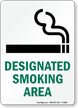 Designated Smoking Area Sign