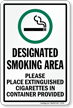 Designated Smoking Area Sign