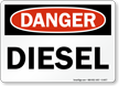 Danger Diesel Sign