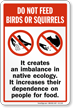 Do Not Feed Birds or Squirrels Sign